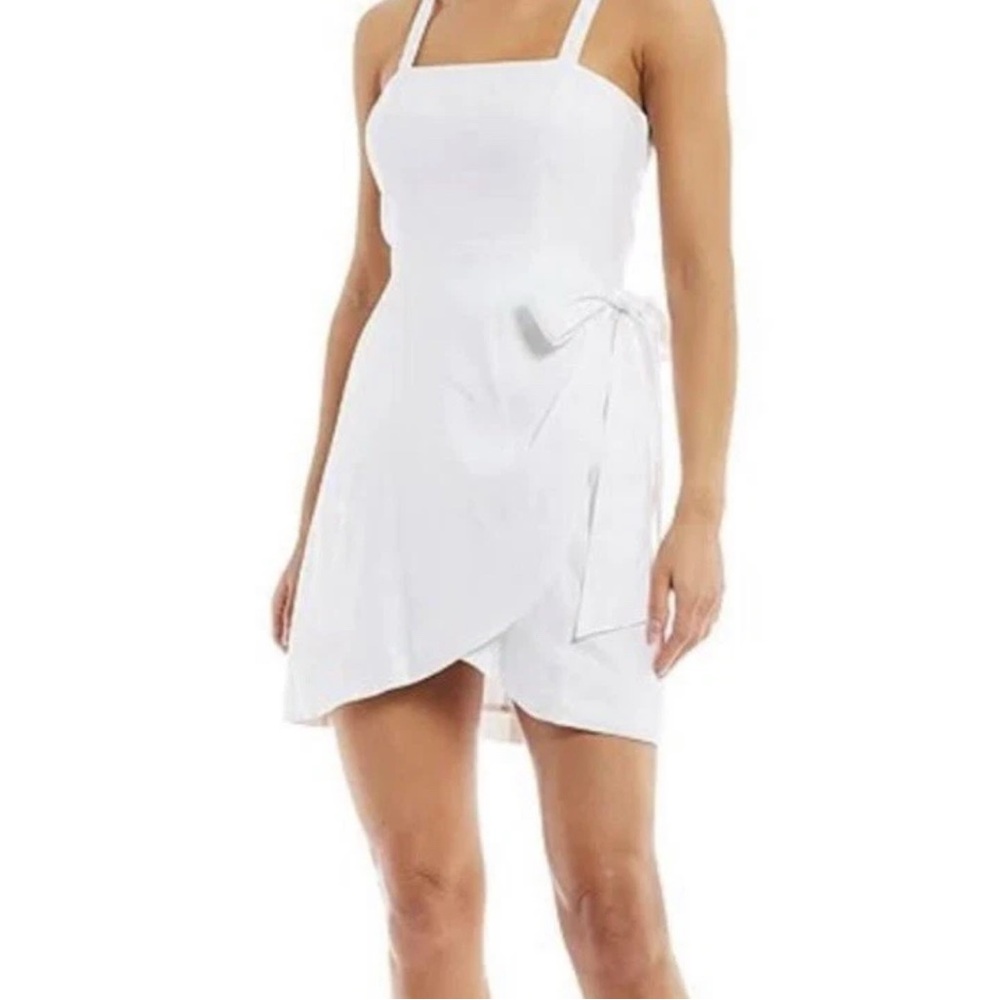 Gianni bini, white linen wrap dress